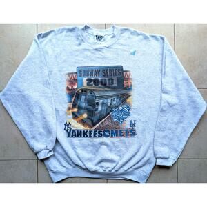 Subway Series MTA 2000 World Series LEE sweatshirt XL gray MLB Mets Yankees vtg